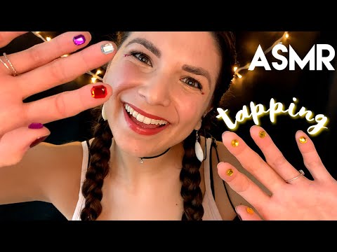ASMR Tapping with Rhinestone Fingers