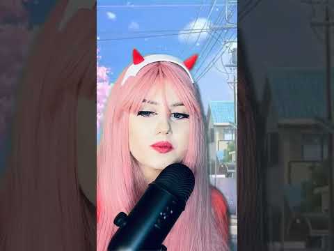 Food 🌙 ASMR anime cosplay Zero Two 💗 relaxing video (full on my channel)