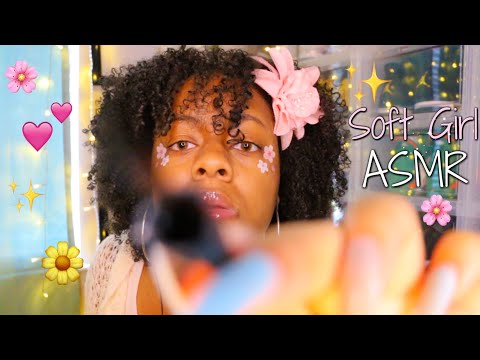 ASMR - SOFT GIRL DOES YOUR MAKEUP FOR YOUR DATE ♡🌸🦋✨ (Gum Chewing)