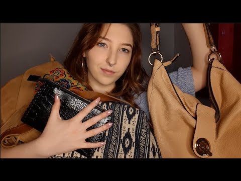 ASMR bag collection | tapping & scratching | whispered British accent | relaxing & tingly