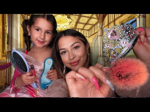 Asmr turning you into a princess 👑 fast chaotic makeup application 🏰💄