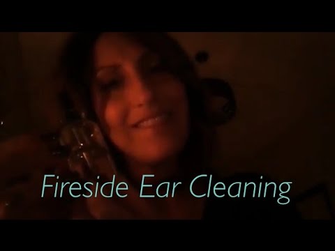 ASMR Relaxing Fireside Ear Cleaning with Ear Drops | Ear Massage & Feather Tickles