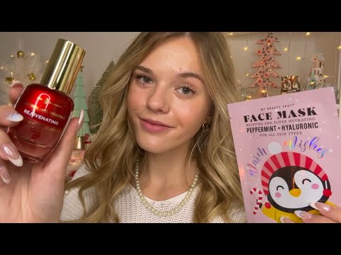 ASMR Holiday Spa Pampering ❅❤️❅ (+overlay sounds & spa music)