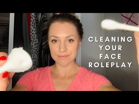 CLEANING YOUR FACE ROLEPLAY ASMR | SKINCARE ROLEPLAY ASMR | CLEANSING YOUR FACE ASMR | TAPPING ASMR