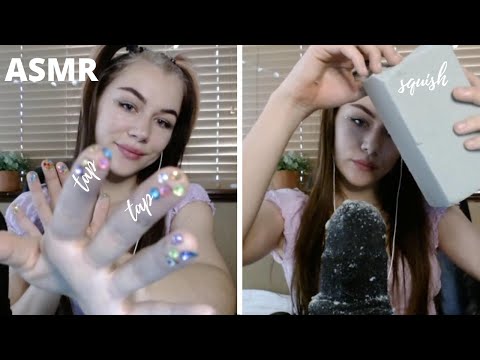 ASMR Gemstone Tapping and Squishing Floral Foam | Ear to Ear | LilyGASMR