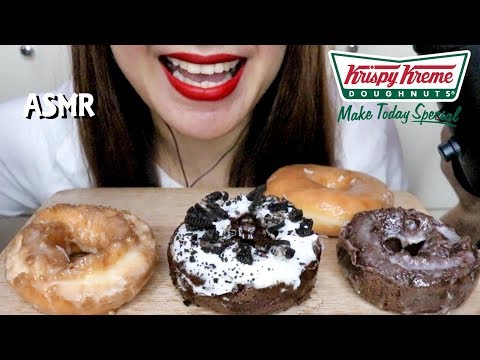 ASMR Krispy Kreme DOughnuts Eating SOunds
