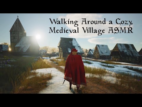 ASMR 🏰 Walking Around a Medieval Town 👑 Ear to Ear Whispers & Ambience 🏰 Manor Lords