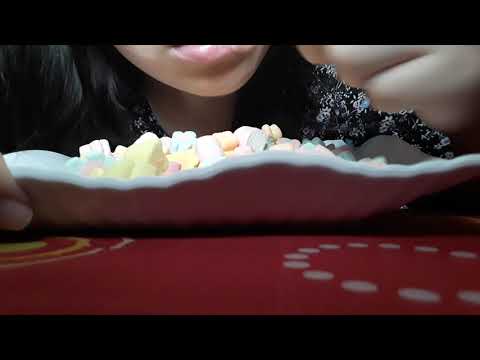 ASMR Colorful Pastel Marshmallows Mukbang - SUPER TINGLY (DROPPING, MIXING AND EATING SOUNDS)