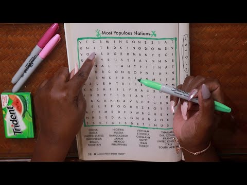Most Popular Nations Word Search ASMR Trident Watermelon Chewing Gum