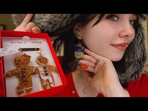 cute Christmas earrings & accessories 🎄 asmr