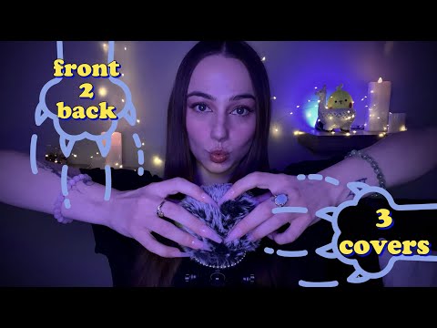 ASMR Mic Scratching 💆‍♀️☆ front to back w/ 3 covers ☆💆‍♀️ minimal talking