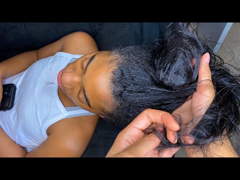 ASMR | Relaxing Hair Play Massage (Brushing Sounds & Rain 🌧 )