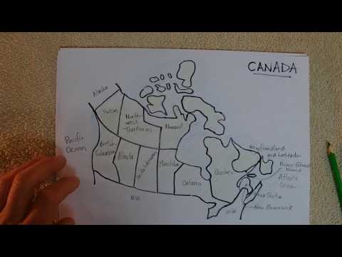ASMR - Map of Canada - Australian Accent - Chewing Gum & Describing in a Quiet Whisper