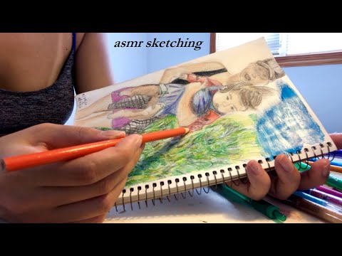 ASMR Sketching a Gigantic Baby 👶🏻 Looking At Grass w. Pencil/ Color Pencils !! (Soft Whispering)
