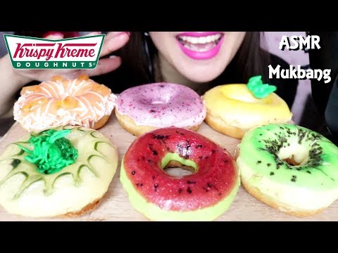ASMR Krispy Kreme Spring Doughnuts Eating SOunds No Talking