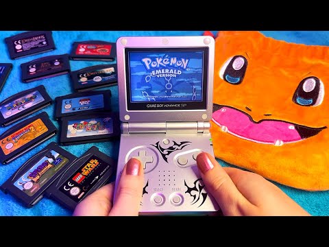 ASMR Game Boy SP Games Haul + Playing Pokemon (Whispered)