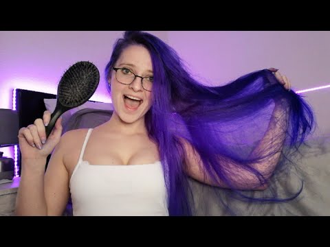 ASMR Brushing my very long hair /brushing sounds & whispering (E-Girl vibes)