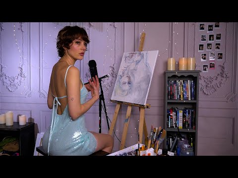 Whispers of Frost: Painting The Ice Queen ASMR | Sequin Fabric Sounds | Responding to Comments