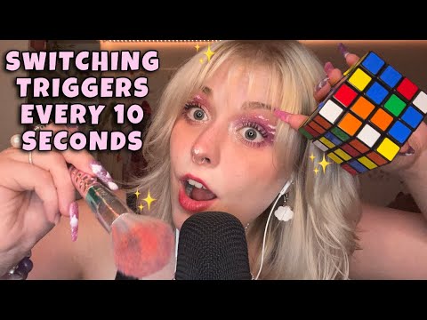 Randomly Generated Chaotic and Tingly ASMR! Switching Triggers Every 10 Seconds NEW Challenge! ✨💗☁️