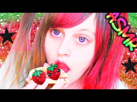 ASMR 🍓 Strawberry English Muffin ♡ Food, Sweets, Crunchy, Chewing, Snack, Mukbang ♡