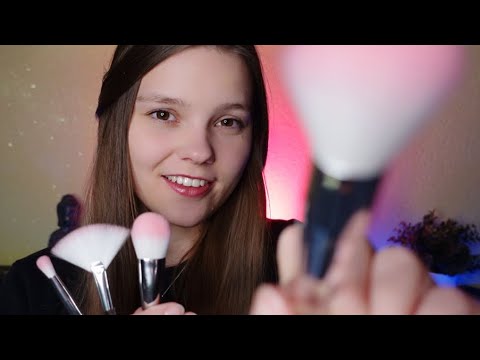 ASMR Face Brushing & Mouth Sounds [Tracing, Stipple, Click Sounds, Whispering] - Personal Attention
