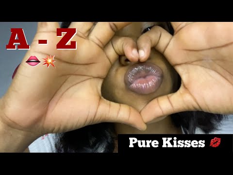 ASMR Closeup Pure Kisses & Mouth Sounds~ Kissing Every Alphabet With Words on You| Word Triggers
