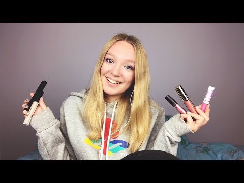 ASMR Whispering and Lip Gloss Sounds