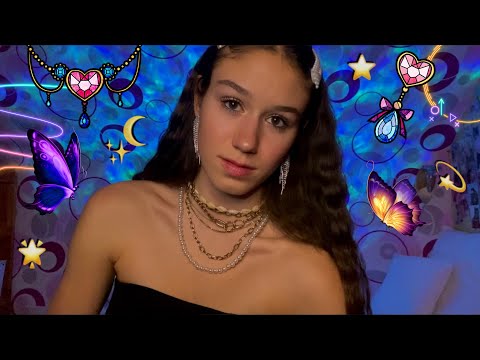 ASMR Jewelry Sounds - Finger Fluttering, Collarbone Tapping, Rambling