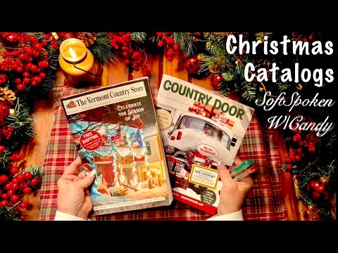 ASMR Vermont Christmas Catalog (Soft Spoken w/Candy) Country Door Catalog/Crackling fireplace!