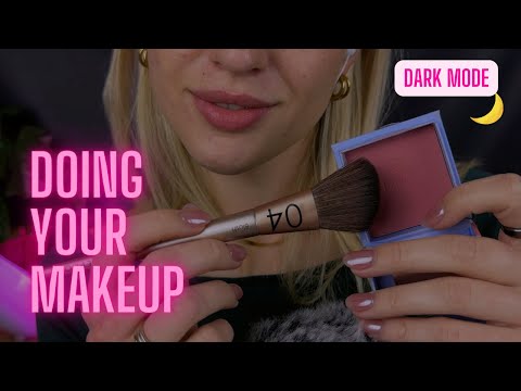 ASMR | Best Friend does your MAKEUP before going on a STRIKE 💄❌ LAYERED SOUNDS in DARK MODE to RELAX