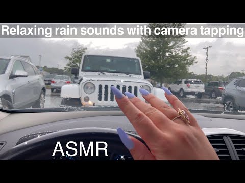 ASMR | Tapping in my car & on the camera while it rains.. 😴