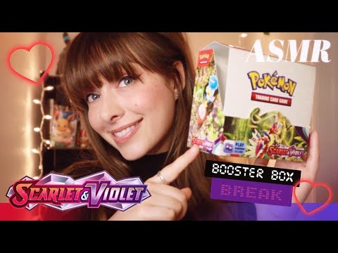 ASMR 🔥 Pokemon TCG Scarlet & Violet Booster Box Opening! Whispered Card Opening with Fabric Gloves!