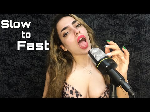 H.O.T ASMR | Slow to Fast Mouth Sounds(wet/ dry)