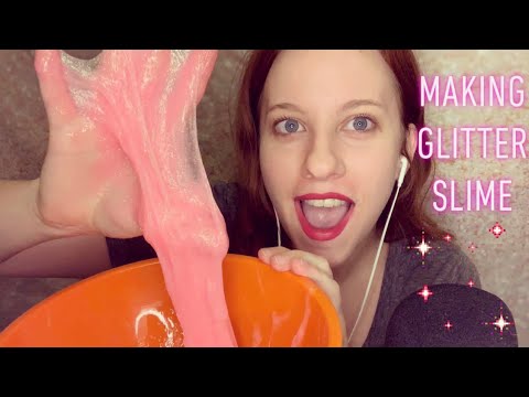 ASMR | Making GLITTER slime ✨✨| whispers, tapping