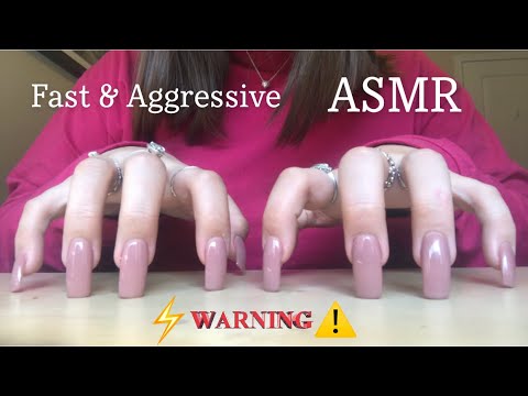 FAST & AGGRESSIVE TABLE BUILDUP TAPPING & SCRATCHING ACRYLIC NAILS (NO TALKING) HALF HOUR LOOP