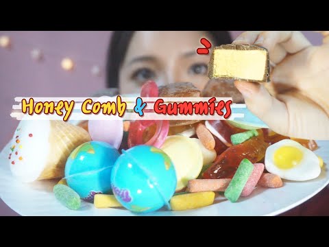 [한국어 ASMR] 소리 깡패👊 허니콤브+젤리 이팅사운드 Honey Comb Sweets + Gummy Eating Sounds
