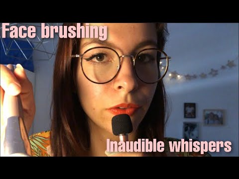ASMR | Inaudible Whispers & Face Brushing *wet & tingly* 💋