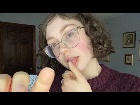 ASMR finger licking and trigger words tracing with spit painting (personal attention) (mouth sounds)