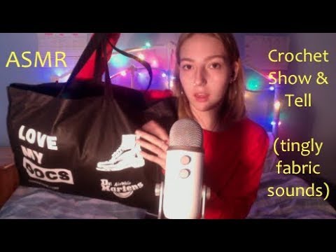 ASMR Crochet Show And Tell (tingly fabric sounds, whispering)