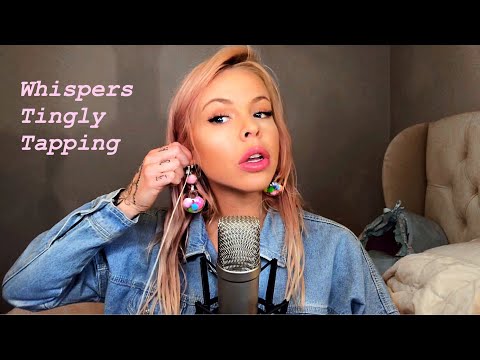 ASMR Close Up Whispering & Tapping On Bubble Gum Earrings