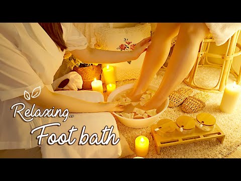 ASMR Relaxing Foot Bath for Your Tired Feet💛 gentle foot massage