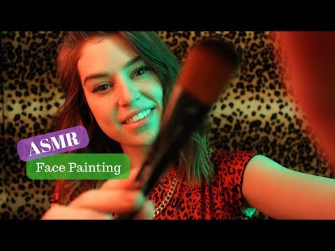 ASMR Painting your face, camera touching, face brushing, lens tapping