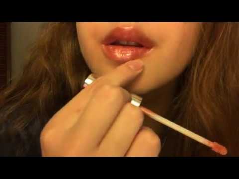 ASMR - lipstick application - tapping, mouth sounds, crinkles, scratching