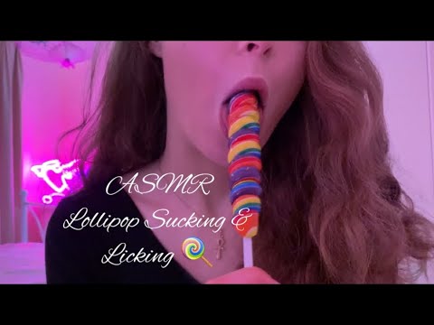 ASMR Lollipop Sucking & Licking Mouth Sounds/ No Talking 💗🍭