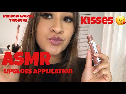 Kisses 💞, Random Words, LipGloss Application ASMR