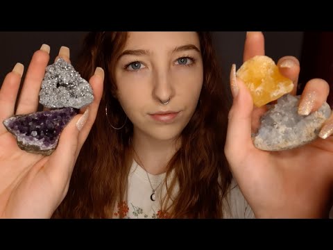ASMR crystal show n tell | whispers, tapping & scratching for tingles & sleep