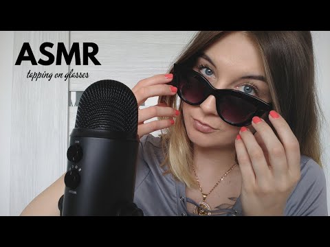 ASMR| TAPPING ON GLASSES AND GUM CHEWING FOR RELAXATION ~