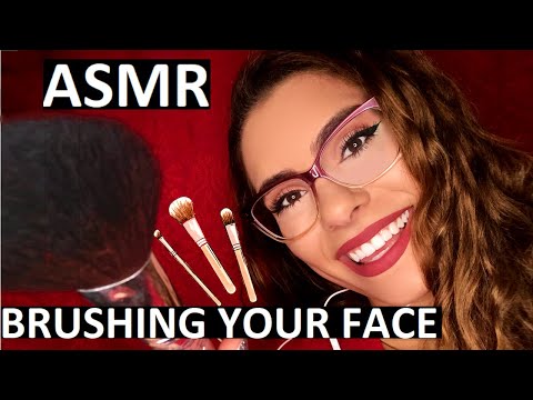 ASMR - MAKEUP BRUSH - Brushing the MIC & Your FACE (No Talking) [BINAURAL]