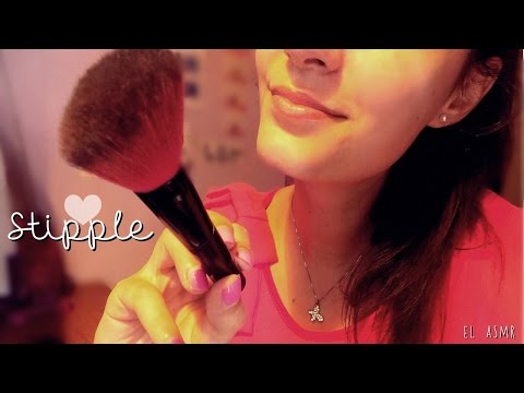 ASMR: STIPPLE STIPPLE!♥ Face brushing, whispering ♡Visual Trigger♡
