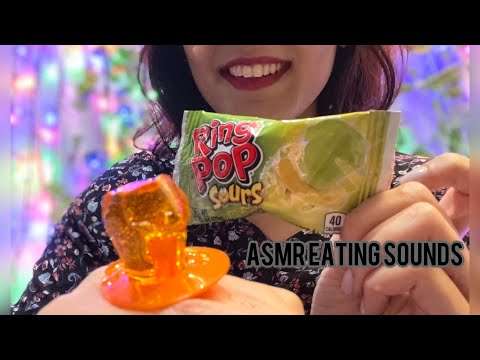 ASMR Eating Candy Ring Pop Eating Sounds (Whispering) 💍 🍬